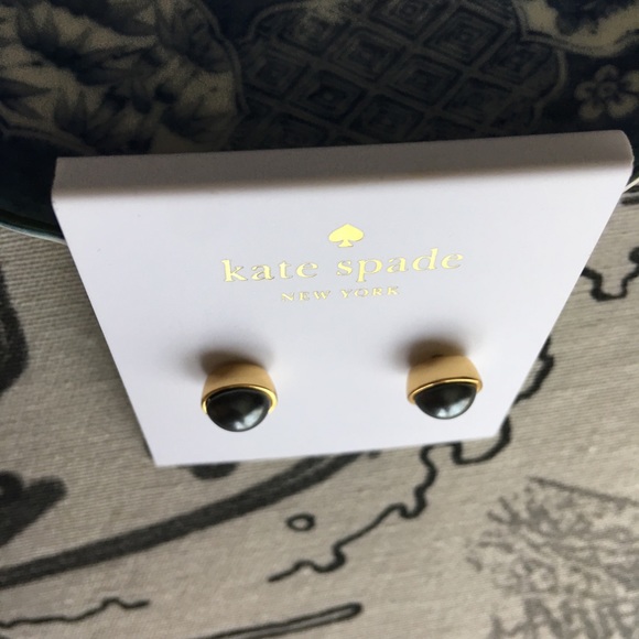 Kate Spade Forever Gems Gray Pearl Stud Earrings - Picture 2 of 8